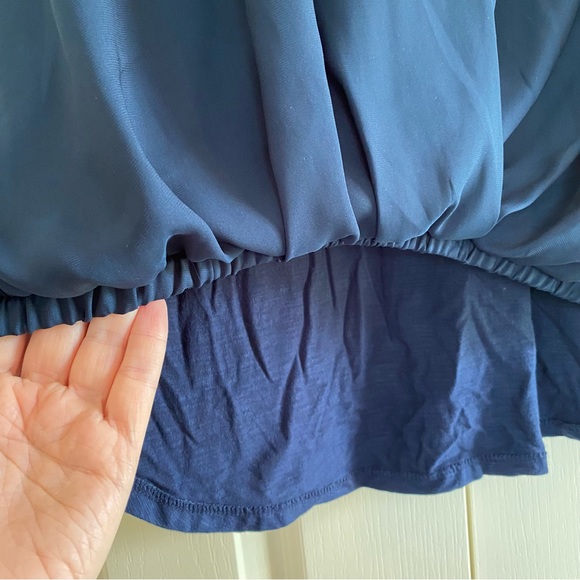Dolan Left Coast Collection | Anthropologie Navy Sleeveless Bubble Blouse - Picture 3 of 5